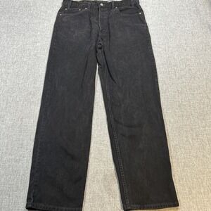 Vintage Levis 550 36x32 Relaxed Black Denim 90s Made In Canada